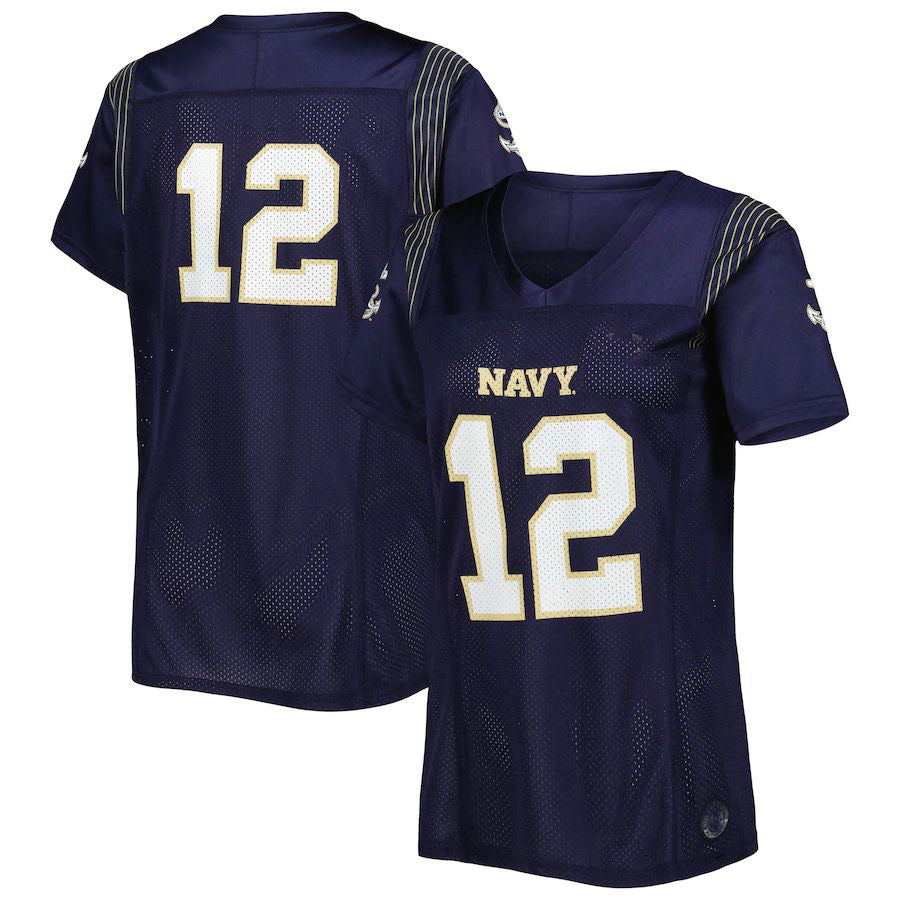 #12 N.Midshipmen Under Armour Women's Replica Team Football Jersey Navy Stitched American College Jerseys