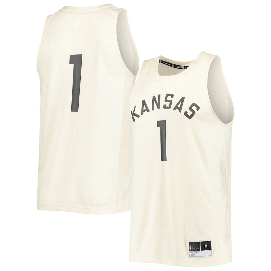 #1 K.Jayhawks Reverse Retro Jersey Cream Stitched American College Jerseys