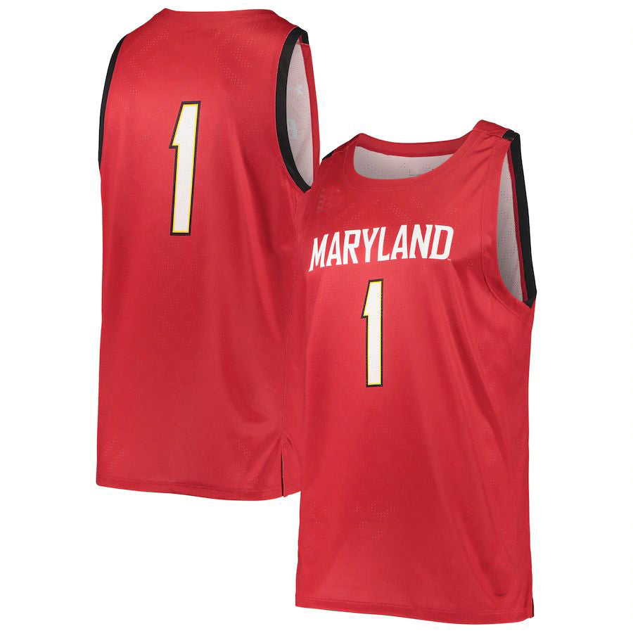 #1 M.Terrapins Under Armour College Replica Basketball Jersey Red Stitched American College Jerseys