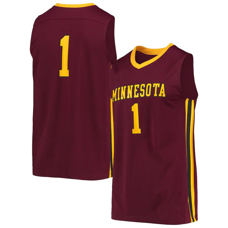 #1 M.Golden Gophers Replica Basketball Jersey Maroon Stitched American College Jerseys