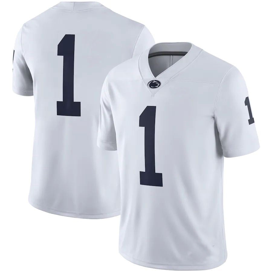 #1 P.State Nittany Lions Game Player Jersey White Stitched American College Jerseys