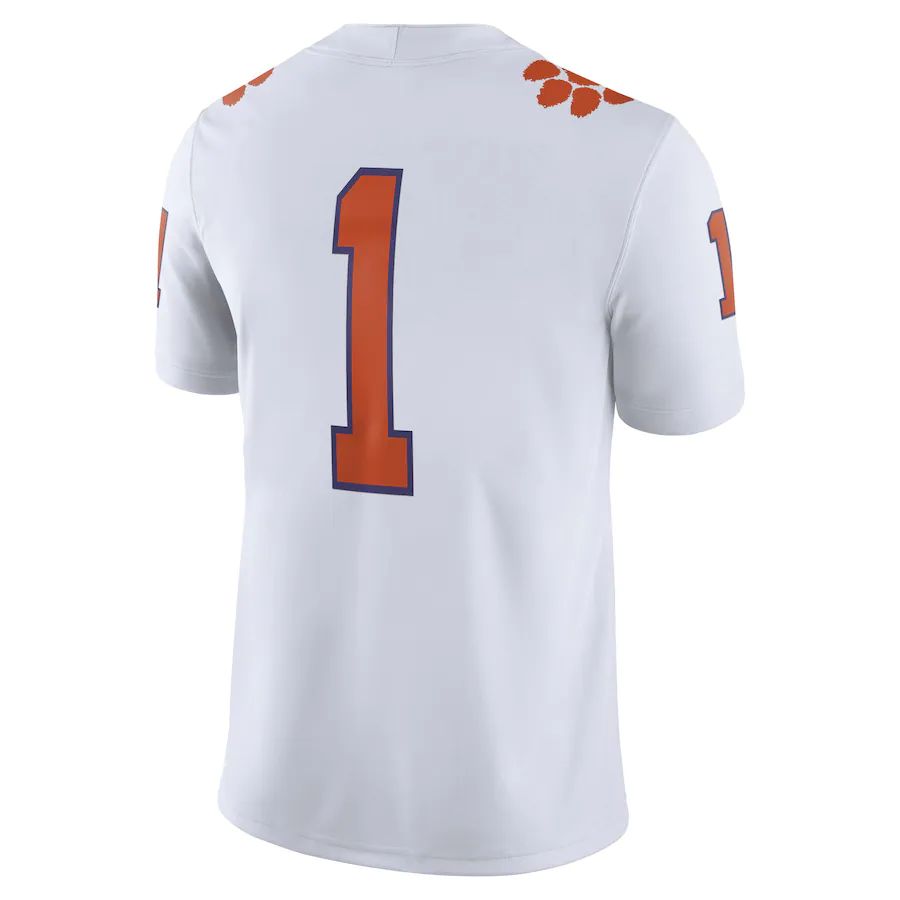 #1 C.Tigers Home Game Jersey Football Jersey White Stitched American College Jerseys