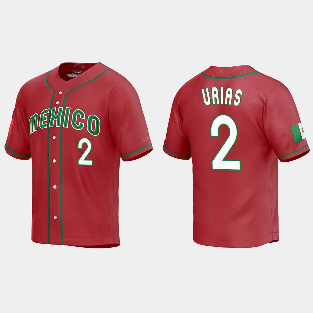 #2 LUIS URIAS MEXICO BASEBALL 2023 WORLD BASEBALL CLASSIC REPLICA JERSEY ¨C RED Stitches Baseball Jerseys