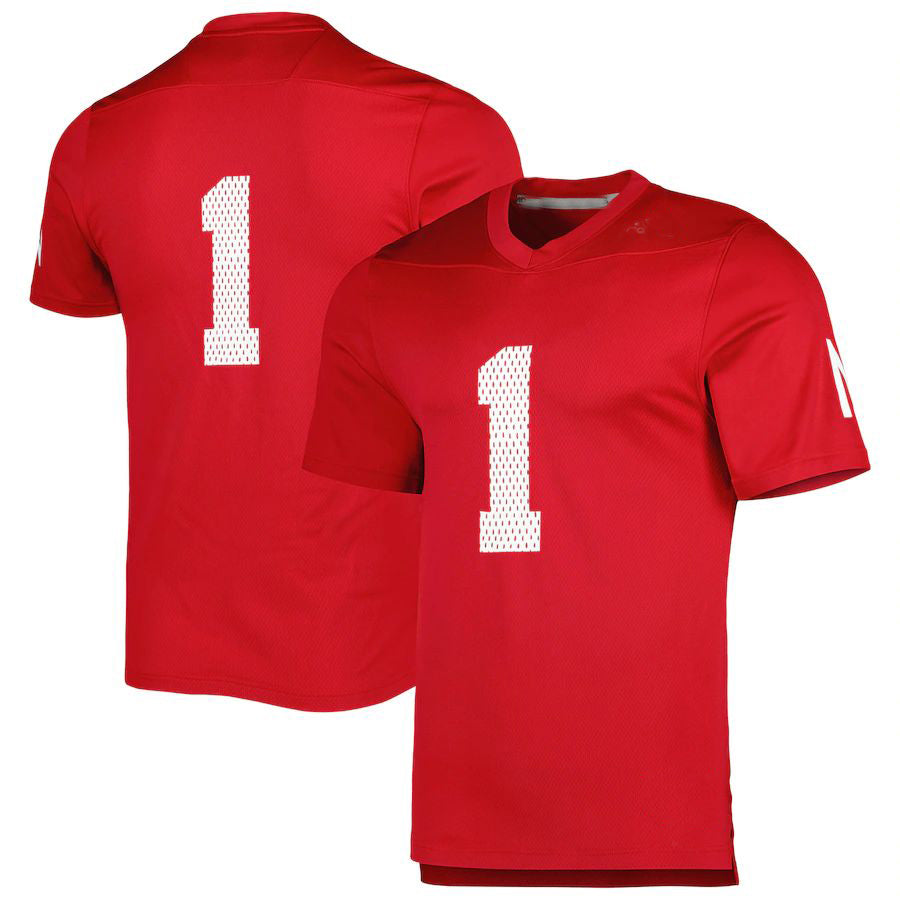 #1 N.Huskers 1983 Scoring Explosion Replica Jersey Scarlet Stitched American College Jerseys