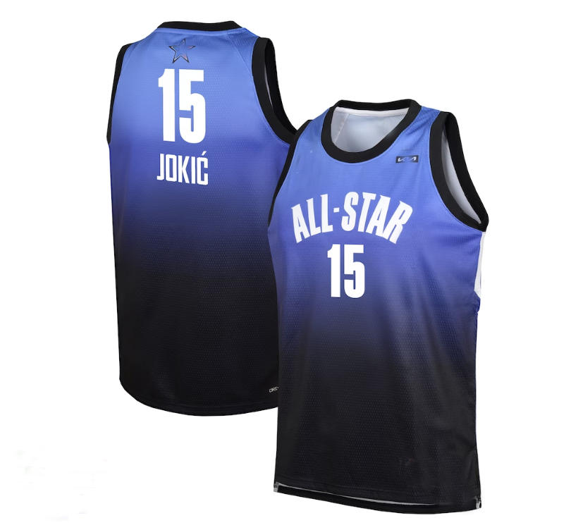 #15 Nikola Jokic 2023 All-Star Game Swingman Jersey - Blue Stitched American Basketball Jersey