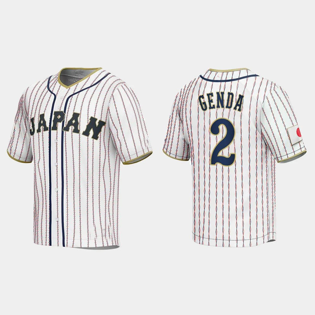 #2 SOSUKE GENDA JAPAN BASEBALL 2023 WORLD BASEBALL CLASSIC JERSEY ¨C WHITE Stitches Baseball Jerseys