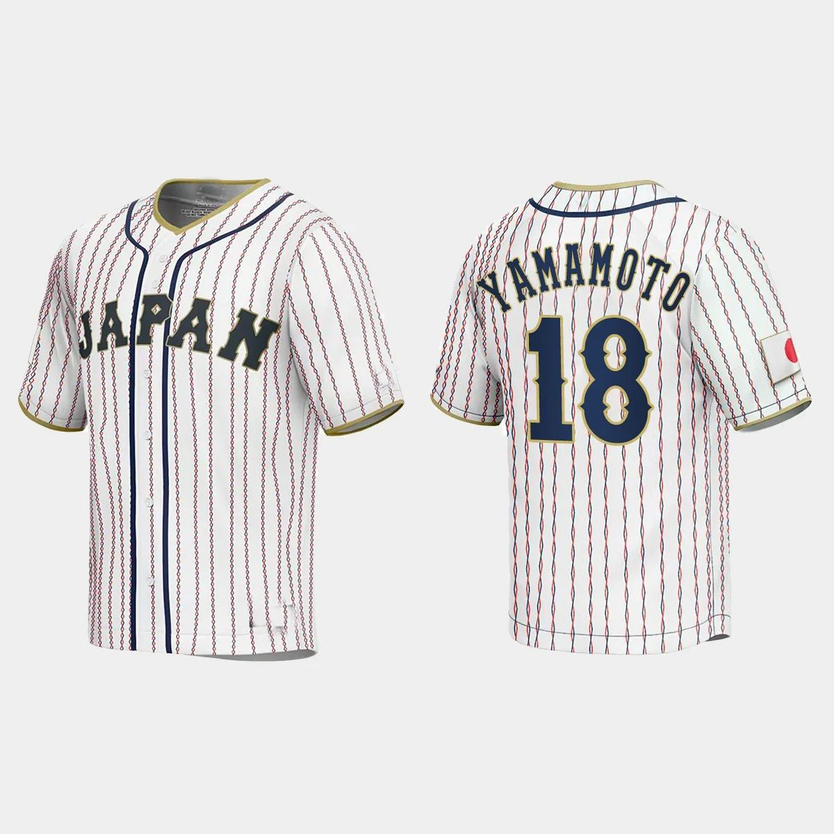 #18 YOSHINOBU YAMAMOTO JAPAN BASEBALL 2023 WORLD BASEBALL CLASSIC JERSEY ¨C WHITE Stitches Baseball Jerseys
