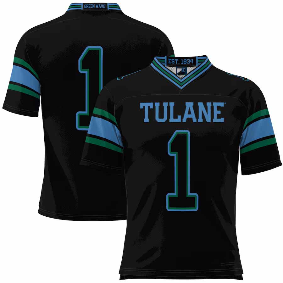 #1 T.Green Wave GameDay Greats Football Jersey - Black American College Jerseys